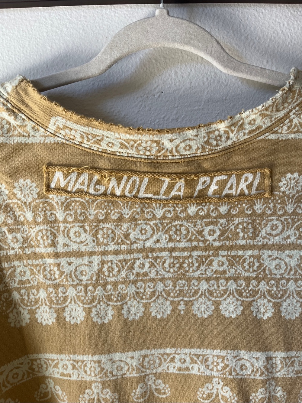 Magnolia Pearl ⭐️ Francis Hi Lo Blockprint Sweatshirt Top 100% Cotton OSFM - Picture 7 of 7